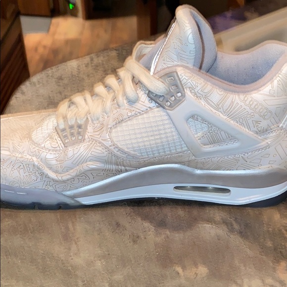 Nike Jordan retro 4 white with henna print - Picture 7 of 8